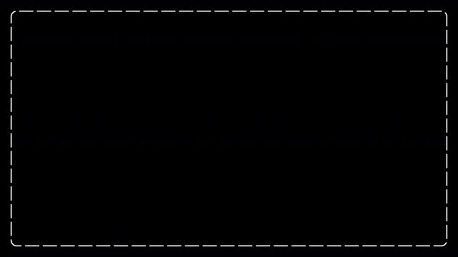 Dashed Line Rectangle Frame with Rounded Corners on Transparent Background