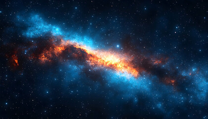 Cosmic tapestry: Deep space nebula with starlight illuminating the darkness