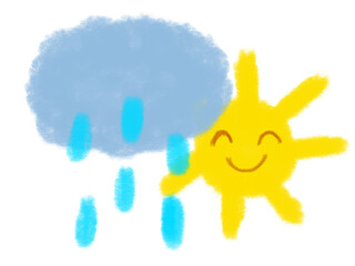 雨のち晴れのお天気マーク（JPEG/PNG）