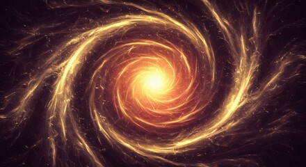 Abstract Golden Spiral Galaxy Cosmic Energy Vortex Swirling Nebula Celestial Background