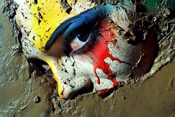 Bizarre dream images. Metaphorical drowning in mud emotions of fear and despair. Drowning in mud - nightmares, bad dreams: abstract image of individual status. Dream disturbance. Sleep trauma.