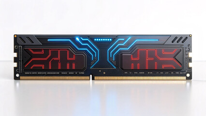 Futuristic RGB Gaming RAM Stick with Cyberpunk Circuit Design