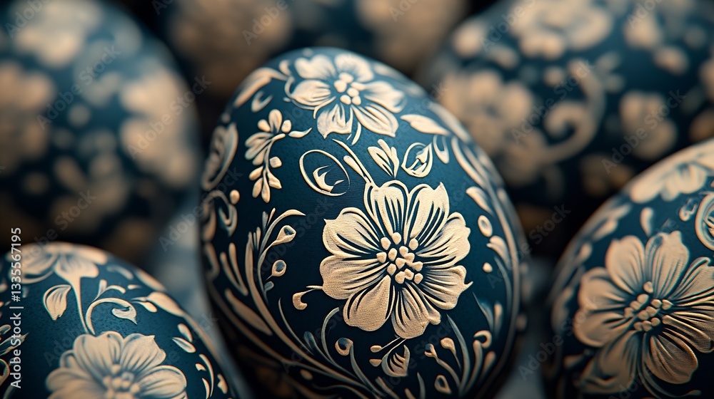 Aufkleber gorgeous easter eggs adorned with floral patterns perfectly arranged for spring celebrations : gener