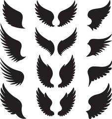 wings vector set icon art illustration