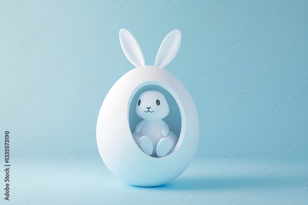 Aufkleber adorable minimalist easter egg design featuring a sweet bunny inside a smooth and elegant shell : ge