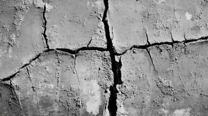 Obraz premium A textured cracked surface displaying lines and rough grey details