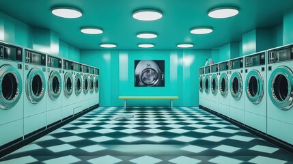 Laundry room with washers and dryers, interior decor, utility room for house chores