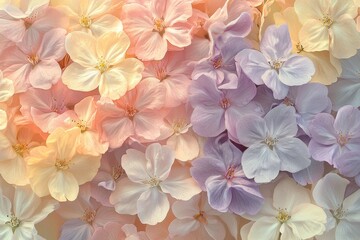 Ethereal Blossoms in Watercolor, Pastel colors
