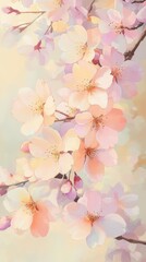 Fototapeta premium Ethereal Blossoms in Watercolor, Pastel colors