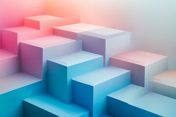 Obraz premium Minimalist Pastel Geometry, Pastel colors