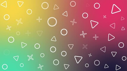 Vibrant gradient background featuring geometric shapes ideal for designs, presentations, promotional media, creative art projects, motion picture applications, and digital marketing materials.