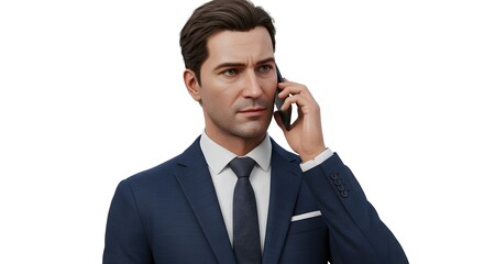 Confident Businessman Talking on Smartphone – Professional Communication and Leadership Concept