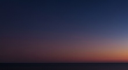 Serene Twilight Seascape Ocean Sunset with Gradual Color Gradient Sky