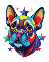 dog with a big stars