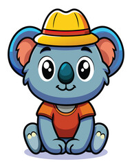 Fototapeta premium Cute Cartoon Koala Mascot Character. Vector Illustration
