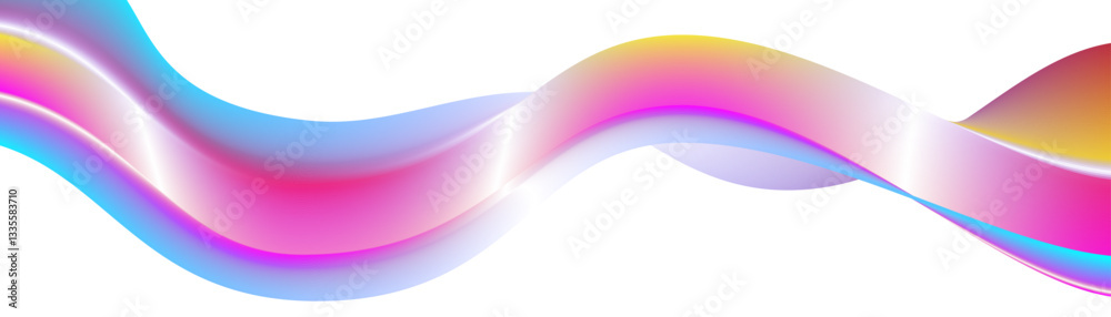 Poster colorful abstract smooth gradient wave curve shape design transparent background