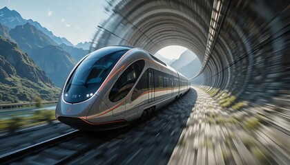 Fototapeta premium Mountain Train Future