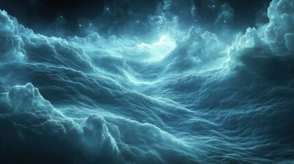Cosmic cloudscape; ethereal waves in nebula