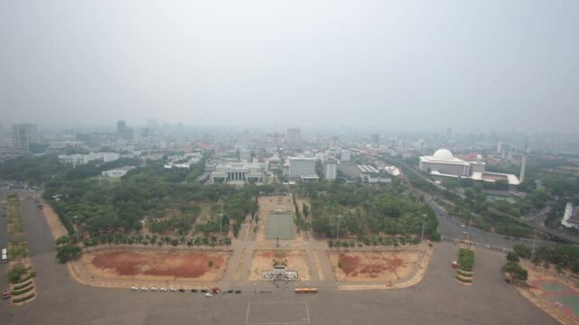 【Jakarta Indonesia】Town Buildings Monumen Nasional Tower