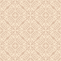 Fototapeta premium Damask seamless pattern, elegant damask background, luxury damask vector for wallpaper and textiles