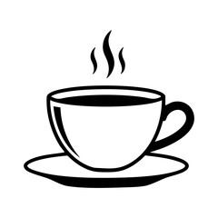 Cup of Hot Coffee on a Saucer