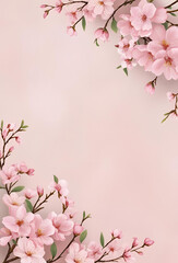 Fototapeta premium Soft Pink Canvas with a Touch of Cherry Blossom