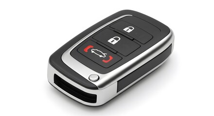 Modern Car Key Fob with Remote Control Buttons

