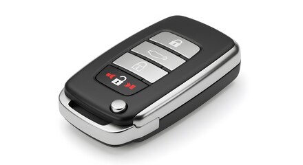 Modern Car Key Fob with Remote Control Buttons

