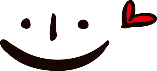 귀여운 스마일 표정 웃음 손그림 하트 사랑