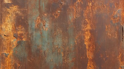 Rustic Metal Texture: Weathered Brown and Teal Rust