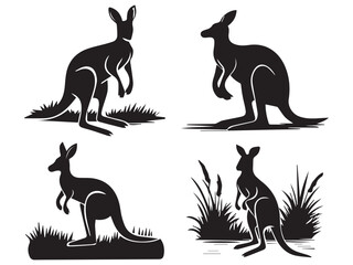 Cute Kangaroo Silhouette Illustration