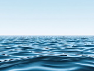 Naklejka premium Serene ocean waves gently rolling under a clear blue sky at dawn