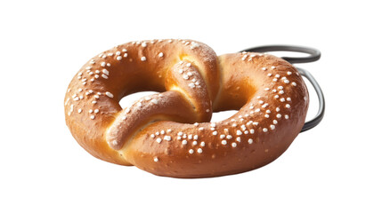 Fresh pretzel isolated on white background