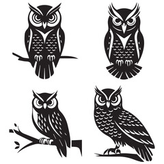 Cute Owl Silhouette Design