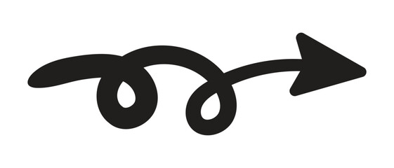 Vector Doodle Arrow Icon. Doodle Symbol