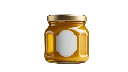 Ghee or clarified butter in jar, cooking oil, pure ghee isolated on white background. cut out.