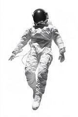 Weightless Astronaut Floating in Space Dreamy Black and White Stock Photo