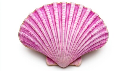 Vibrant Purple Seashell on White Background