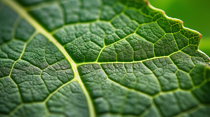 Macro Detail of a Leaf's Surface and Structure.