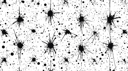 Abstract black ink splatter pattern.