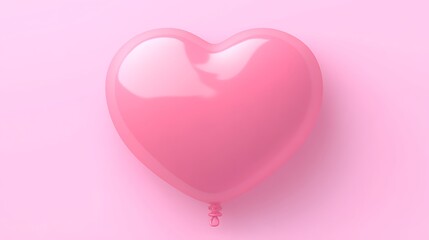Pink heart-shaped balloon on pink background.