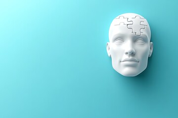 Puzzle Head, Teal Background