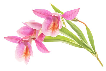 Fototapeta premium Pink Orchid Bouquet Against Black Background