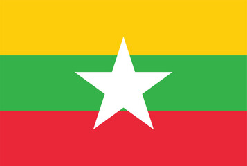 National flag of Myanmar (Birmania) vector image