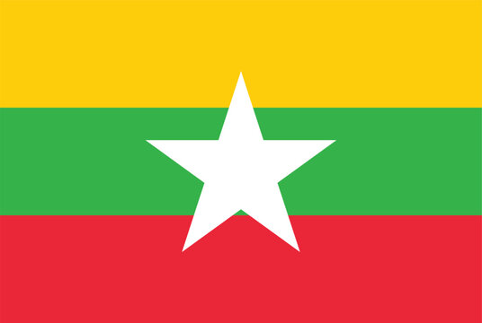 National flag of Myanmar (Birmania) vector image