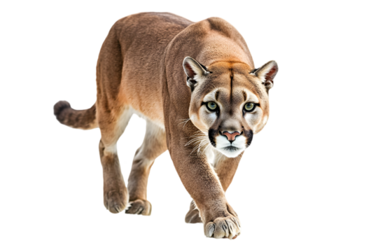 Puma Portrait Against Black Background