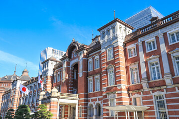 東京駅　丸の内口周辺の都市風景