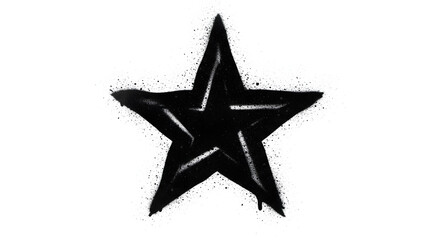 Obraz premium Grunge black star brush strokes created with spray paint. A hand-drawn doodle star texture featuring rough, modern elements