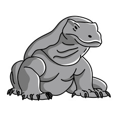 Komodo Dragon Indonesian Endemic Animal Vector Illustration for Wildlife and Conservation