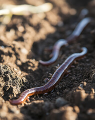 Earthworms work together, their bodies creating fertile soil. Their work helps earth, showing how natural world thrives and connects